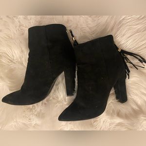 Black suede booties